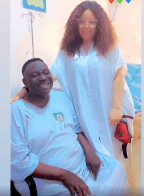 Actress Monalisa visits Mr. Ibu in hospital (Photos & videos)