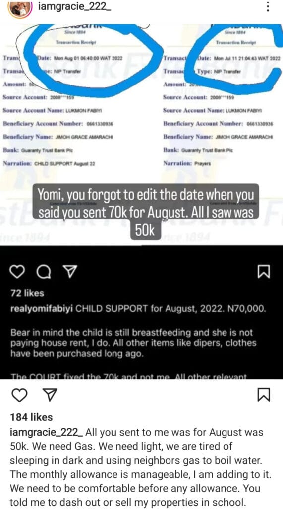 Nollywood actor Yobi Fabiyi, Amarachi in war of words over child responsibilities