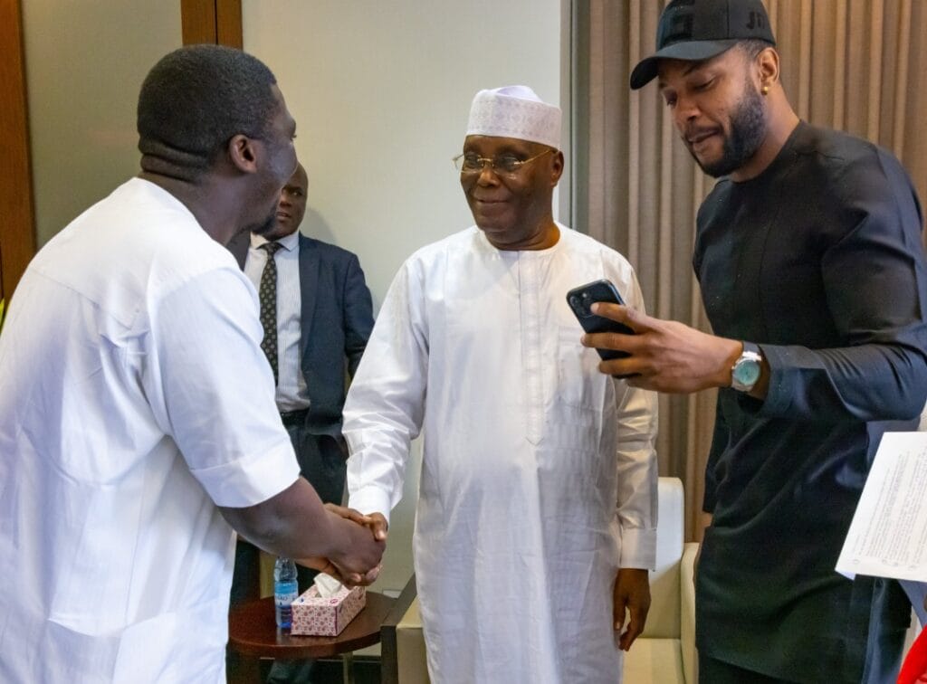 Atiku meets BBNaija Cross, Lamba and others in Lagos (Photos)