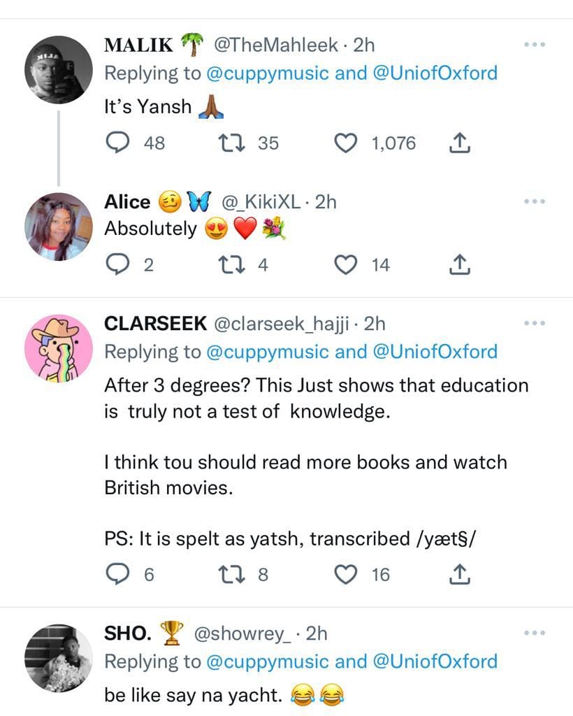 Fans Mocks DJ Cuppy As She Fails To Spell “Yatch”