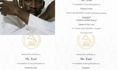 Mr Eazi Bags Latin Grammy Award