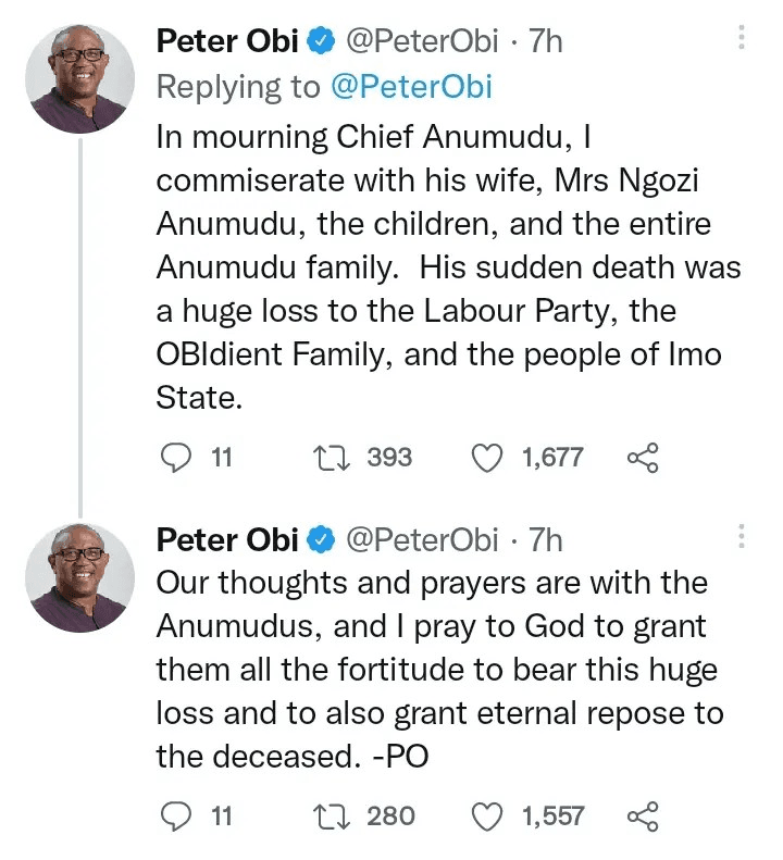 Reactions As Obi Attend The Service Of Song Of Late Anumudu Alongside With LP Member & Obidients