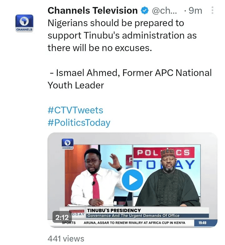 Ismael Ahmed: Nigerians Should Prepare At All Cost To Support Tinubu's Administration