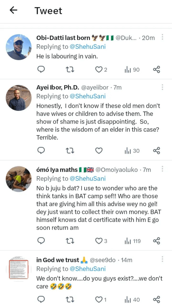 Reactions Trail As Shehu Sani Says Lamidi Apapa Is Trying For Low Budget Labour