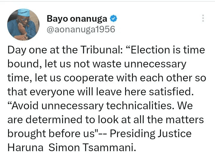 BREAKING: Reactions As Onanuga Shares The 'Warning' That The Judge Gave Before Hearing Of Petition Began