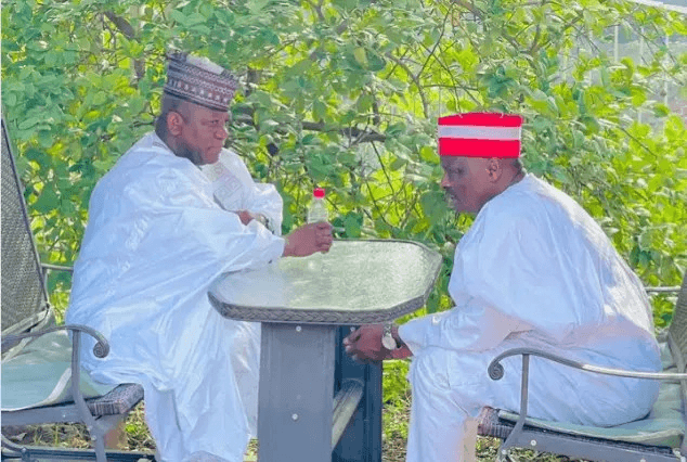 Senator Abdulaziz Yari Pays A Courtesy Visit To Senator Rabiu Kwankwaso At His Residence