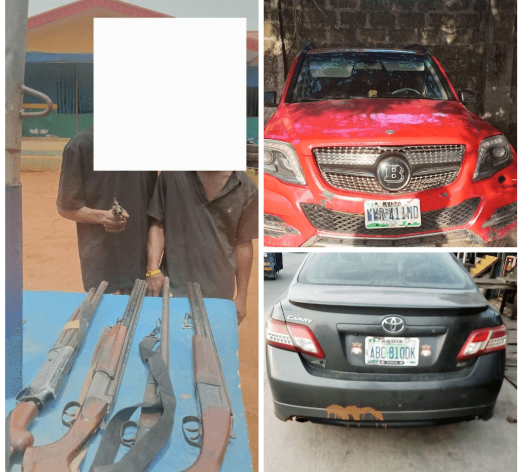 BREAKING: Police arrest two suspected cultists, get well arms and stolen Vehicles in Delta