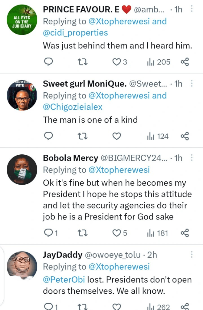 See What Obi Told Man Who Tried To Open His Car Door After Court Session In Abuja, Netizens React