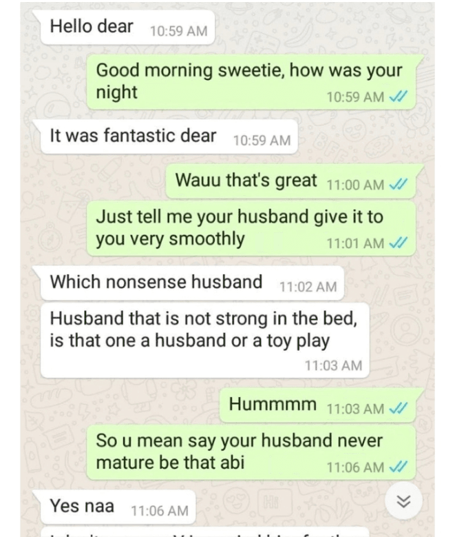 Nigerian Man Left In Tears After seeing His wife’s chat with her boss (Screenshots)