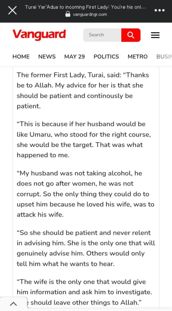 Turai Yar'adua To Remi Tinubu - You Will Be A Target If Tinubu Would Be Like Umaru, As a result of It Occurred To Me