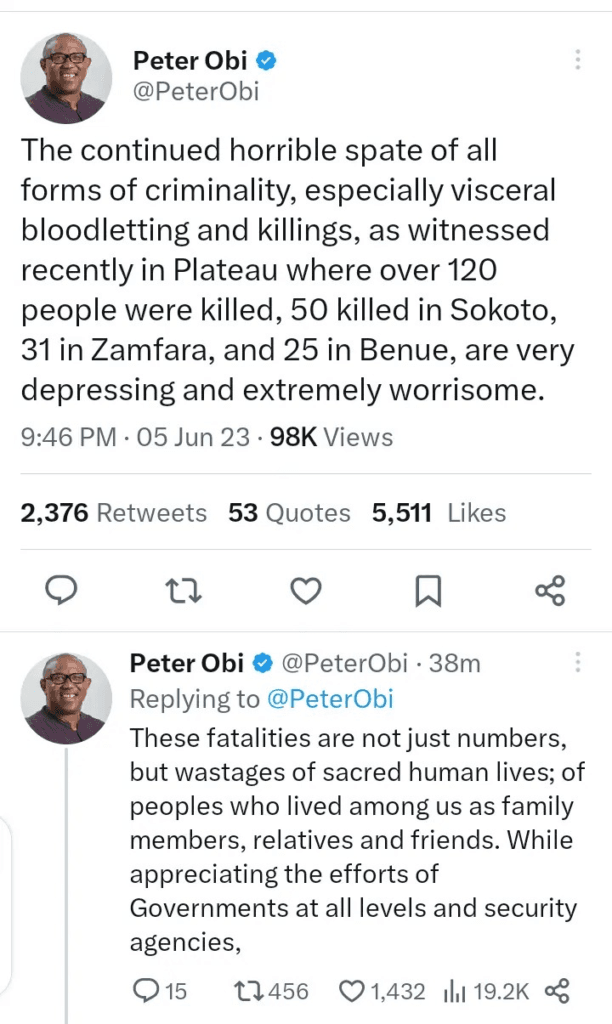 Reactions As Obi Gives Statistics Of People Who Died During The Recent Attack In 4 Different States