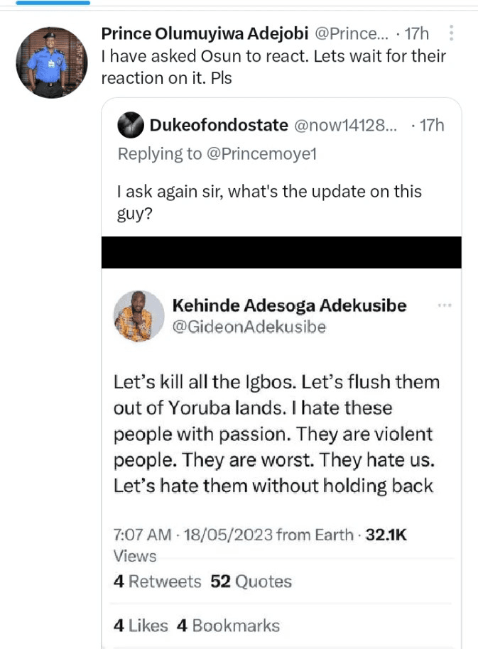 FPRO Replies Man Who Said The Igbos Should Be Flushed Out Of Yoruba Lands Because They Are Violent