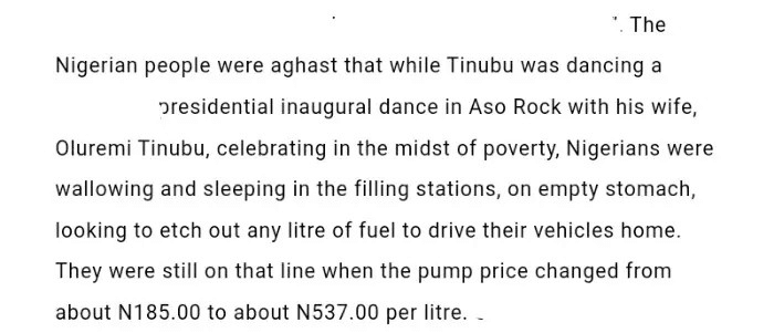 Tinubu's Wife Dances While Nigerians Sleep in Fuel Queues, Says Okonkwo