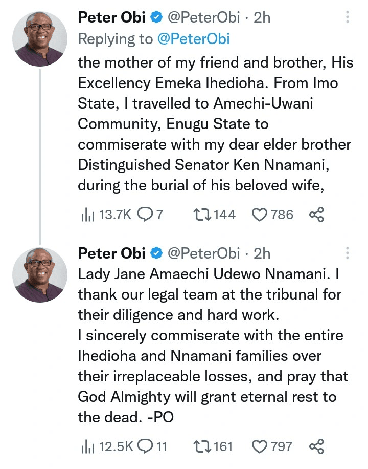 Peter Obi Attends Tribunal in Abuja, Then Travels to Imo and Enugu to Continue Campaigning