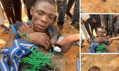 Notorious Suspected Thief Caught And Tied Up In Kebbi For Stealing Electrical Wire