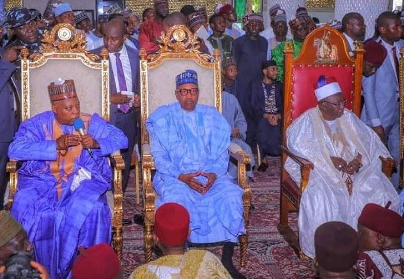 Moment Buhari, Shettima, others stormed Maiduguri for marriage of Gov. Zulum’s son
