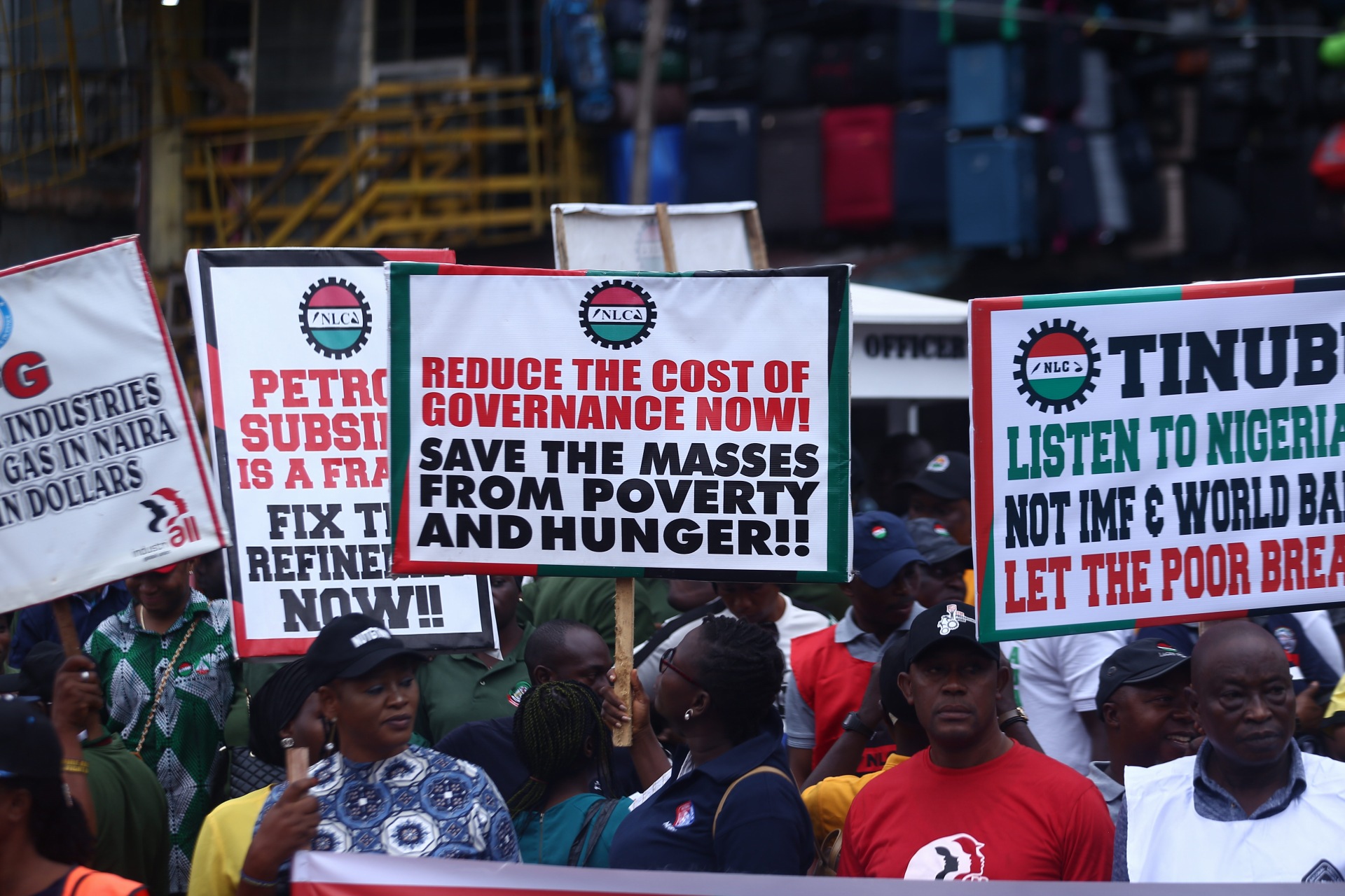 1690990168 965 Photos as NLC protests removal of fuel subsidies in Lagos