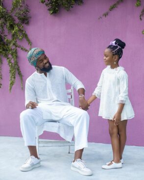Patoranking shares pictures with his daughters