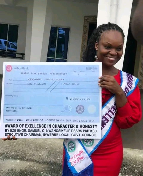 Honest Eko Hotel Staff Ngozi Kekwaru Honoured In Rivers