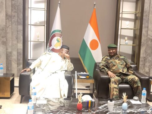 PHOTOS ECOWAS Delegation Arrives In Niger Meets Coup Leaders