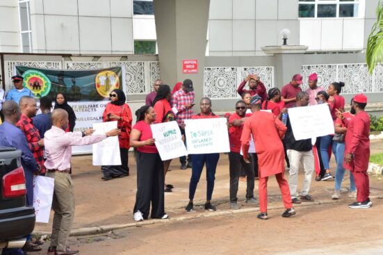 PHOTOS Petroleum Commission Workers Protest Non Payment of 7 months Salaries