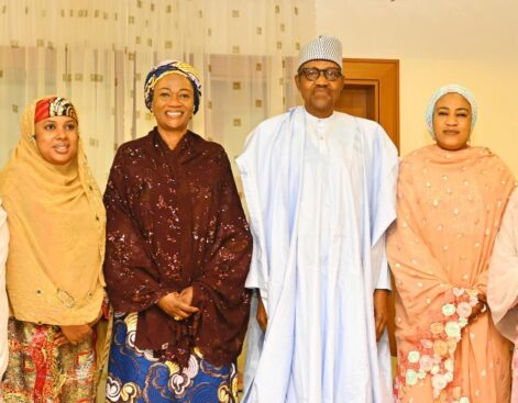 PHOTOS Tinubus wife visits Buhari in Daura