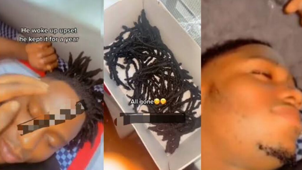 Nigerian lady cuts her boyfriend’s dreadlocks while he was sleeping , What he did when he woke up will shock you (video) 46 Nigerian lady cuts her boyfriend’s dreadlocks while he was sleeping , What he did when he woke up will shock you (video)