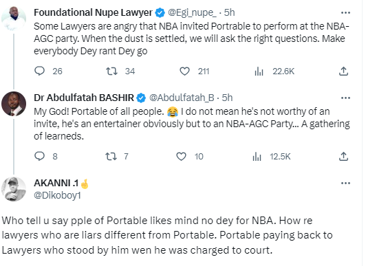 Reactions Trail as Portable performs at Nigerian Bar Association's (NBA) conference party (videos)