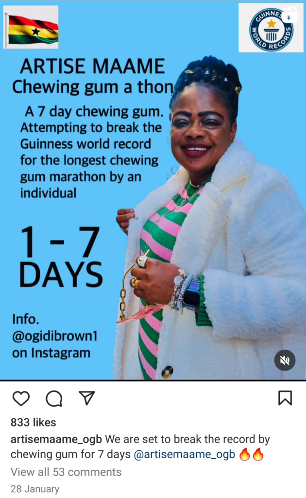 Ghanaian Woman Participates in Chewing Gum Marathon to Set World Record (Video) 47 image 437