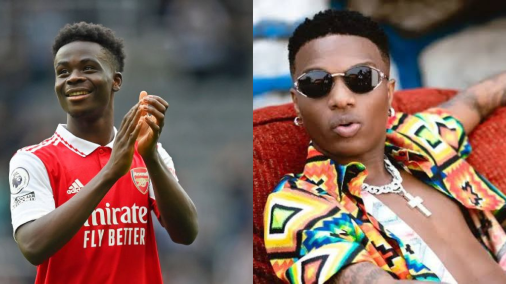 Wizkid Receives Personalized Jersey Signed by Bukayo Saka