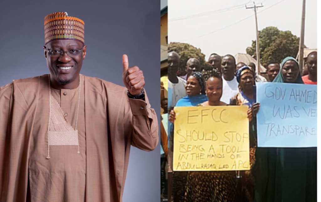 Supporters of Former Kwara Governor Ahmed Storm EFCC Office Over His Detention 46 Supporters of Former Kwara Governor Ahmed Storm EFCC Office Over His Detention