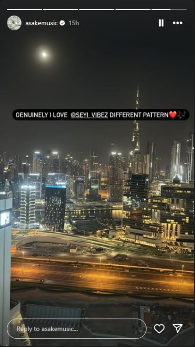 "Asake Expresses Love for Seyi in 'Different Pattern' Vibez"