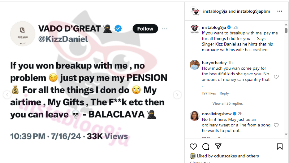"Return All My Gift And Money" Kizz Daniel tweet confused all his fans
