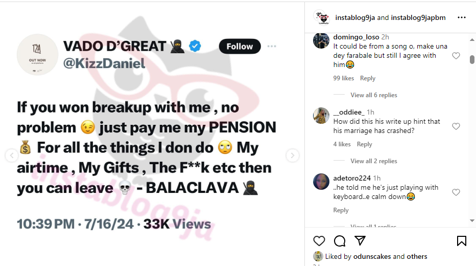 "Return All My Gift And Money" Kizz Daniel tweet confused all his fans