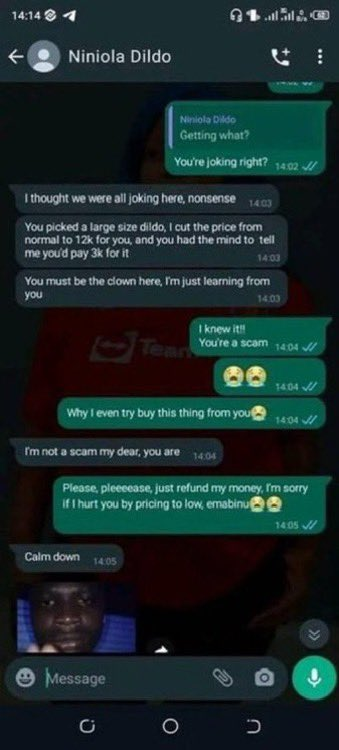 Leaked conversation between Dildo vendor and a customer