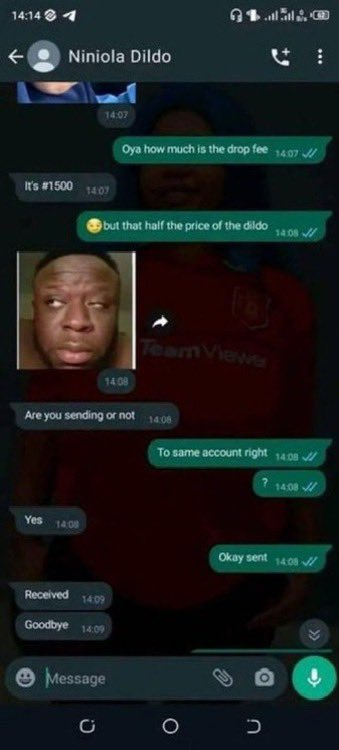 Leaked conversation between Dildo vendor and a customer
