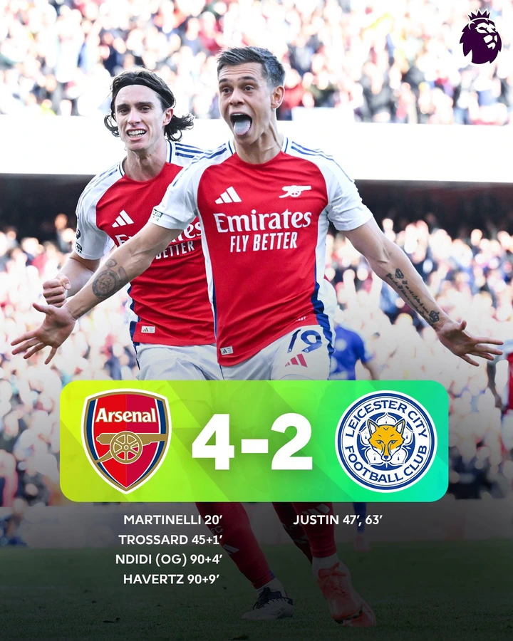 EPL Standings After Saturday’s Matches: City Drop First Points, Arsenal Secure Dramatic Win, Chelsea Climb to 4th
