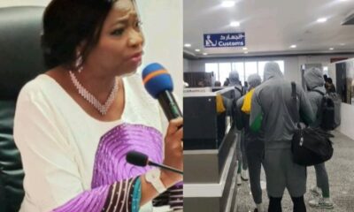 Reactions Emerge After Abike Dabiri Shares Photo Of Super Eagles Players Departing Libya Airport For Nigeria.