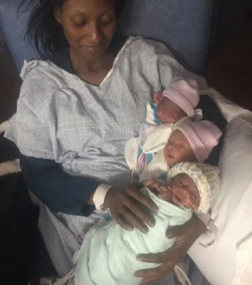 Nigerian Lady Delivers A Set Of Triplets After Been Barren For 10 Years (Photos)