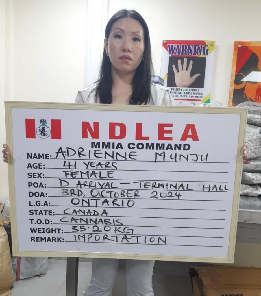 A Canadian Woman Arrested by NDLEA for Importing Illicit Drugs