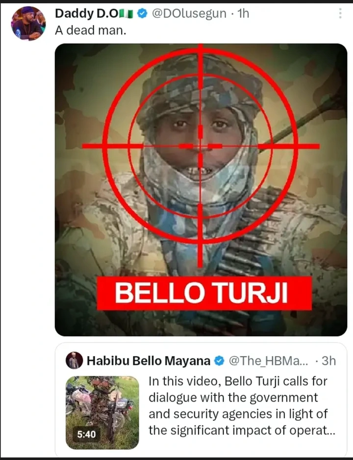 Presidency's Dada Olusegun Declares Bandit Leader Bello Turji 'As Good as Dead' After Video Emerges
