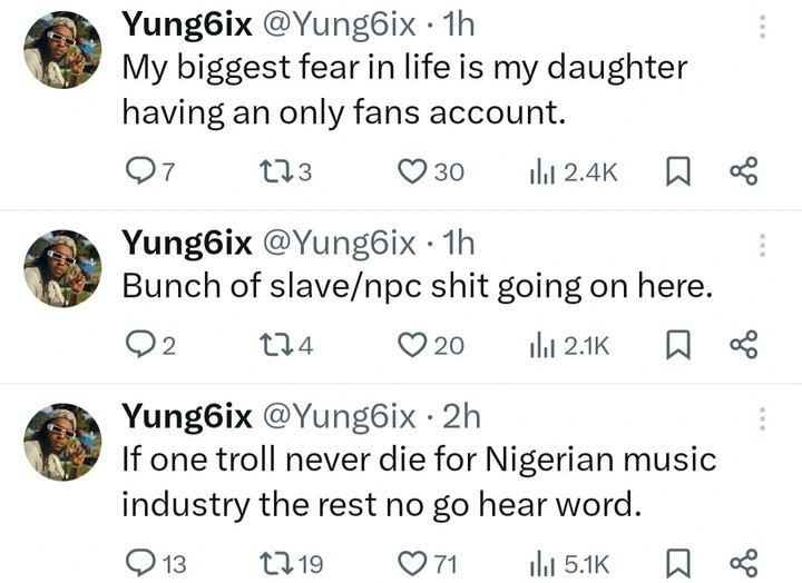 Singer Yung6ix opens up about his biggest fear
