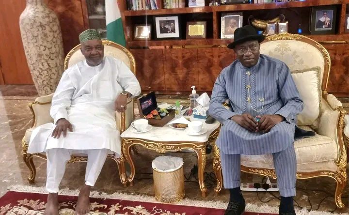 Goodluck Jonathan Pays Condolence Visit To Former Vp Namadi Sambo Over Brother’s Passing
