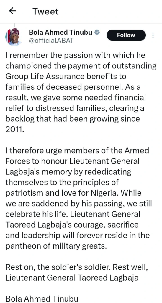 Public Reacts as President Tinubu Comforts Late COAS's Daughter at Burial