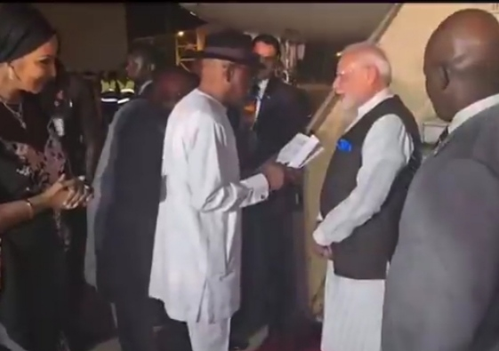 Breaking: Indian Prime Minister Modi Arrives In Nigeria, Welcomed By Fct Minister Wike