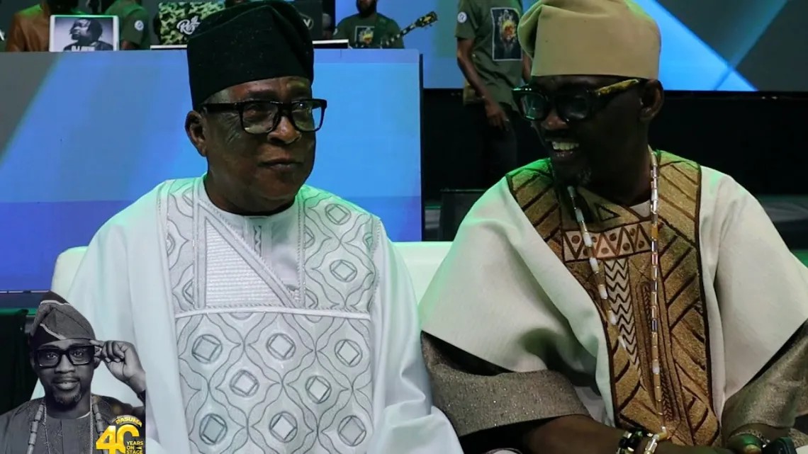 Fuji Legends K1 and Kollington Reunite at Pasuma’s 40th Stage Anniversary Concert in Lagos (PHOTOS)