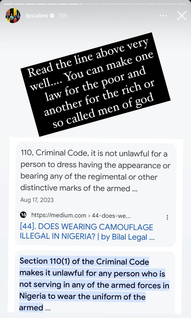 Bisi Alimi Criticizes Photo of Pastor Adeboye in ‘Military Attire’