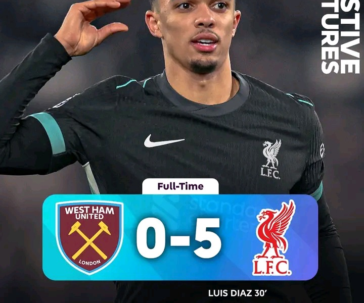 Updated Epl Standings After Liverpool'S 5-0 Win, Man City'S 2-0 Victory, And 2-2 Draws For Fulham And Tottenham