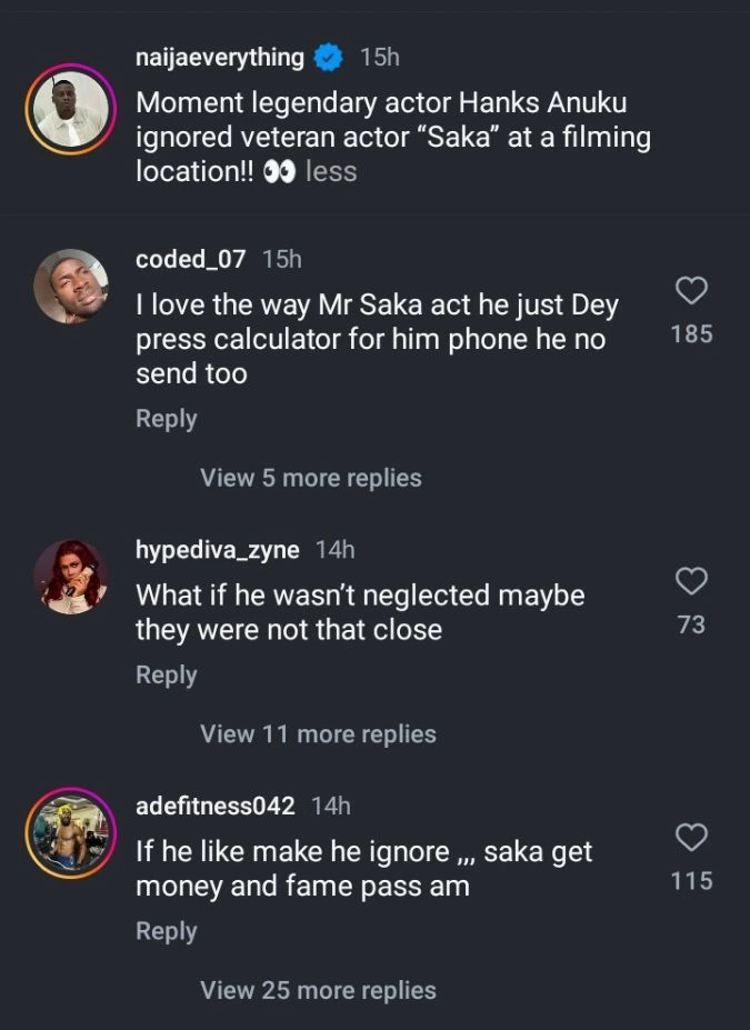Hanks Anuku Sparks Debate Over Perceived Snub of Saka During Nollywood Reunion (VIDEO)