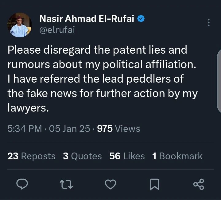 El-Rufai's Alleged Defection from APC Sparks Mixed Reactions